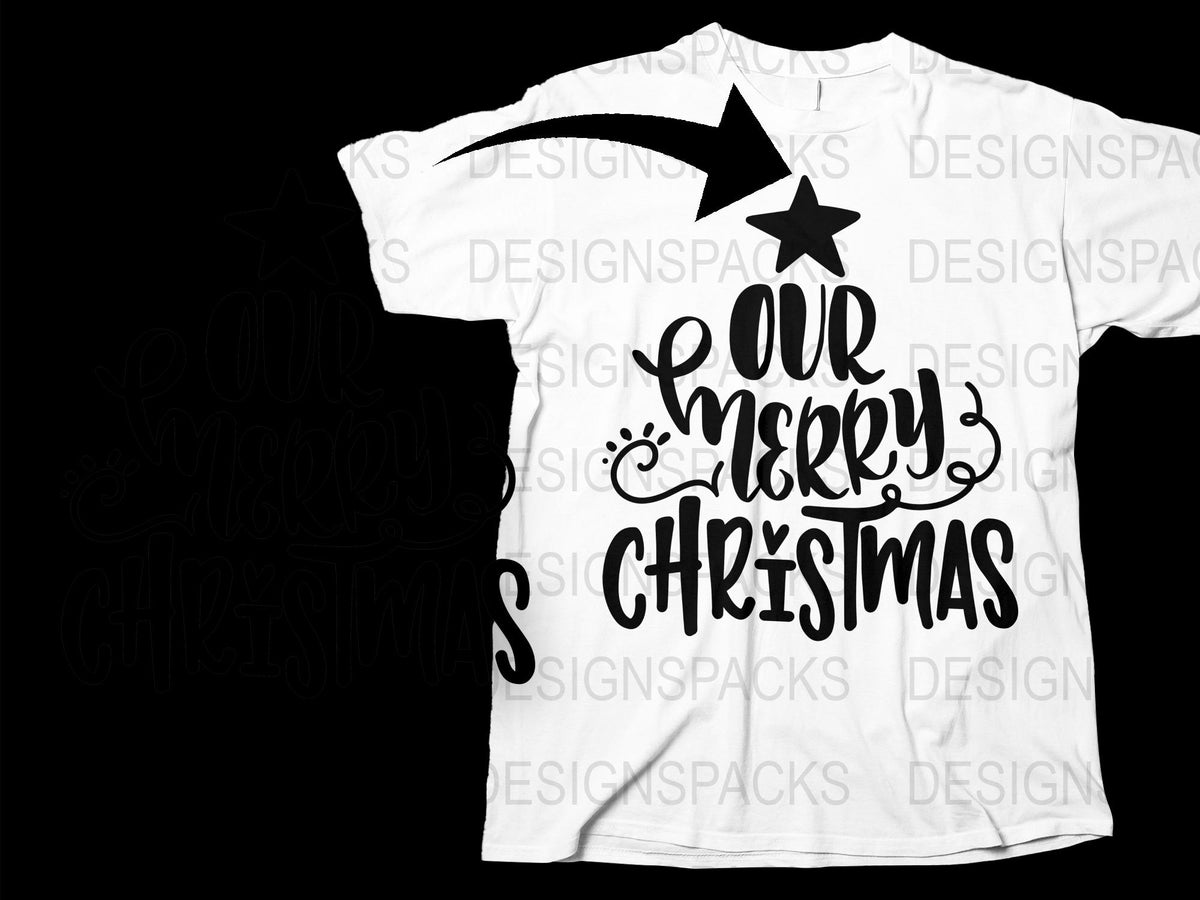 Festive Merry Christmas T-Shirt, Holiday Star Graphic Tee, Unisex Winter Apparel, Casual Xmas Gift