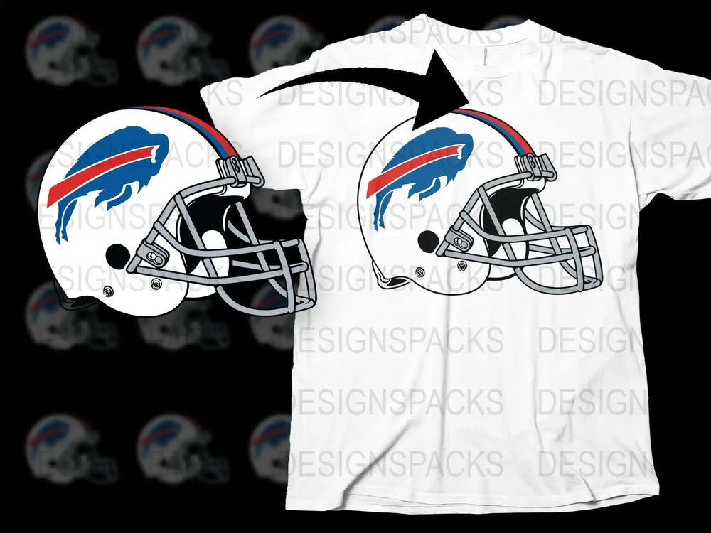 Buffalo Football Helmet Graphic T-Shirt, Sports Fan Apparel, Team Logo Tee, Casual Wear, Gift for Sports Lovers, Unisex Design