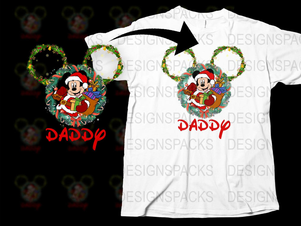 Disney Christmas T-Shirt, Mickey Mouse Holiday Tee, Festive Family Dad Shirt