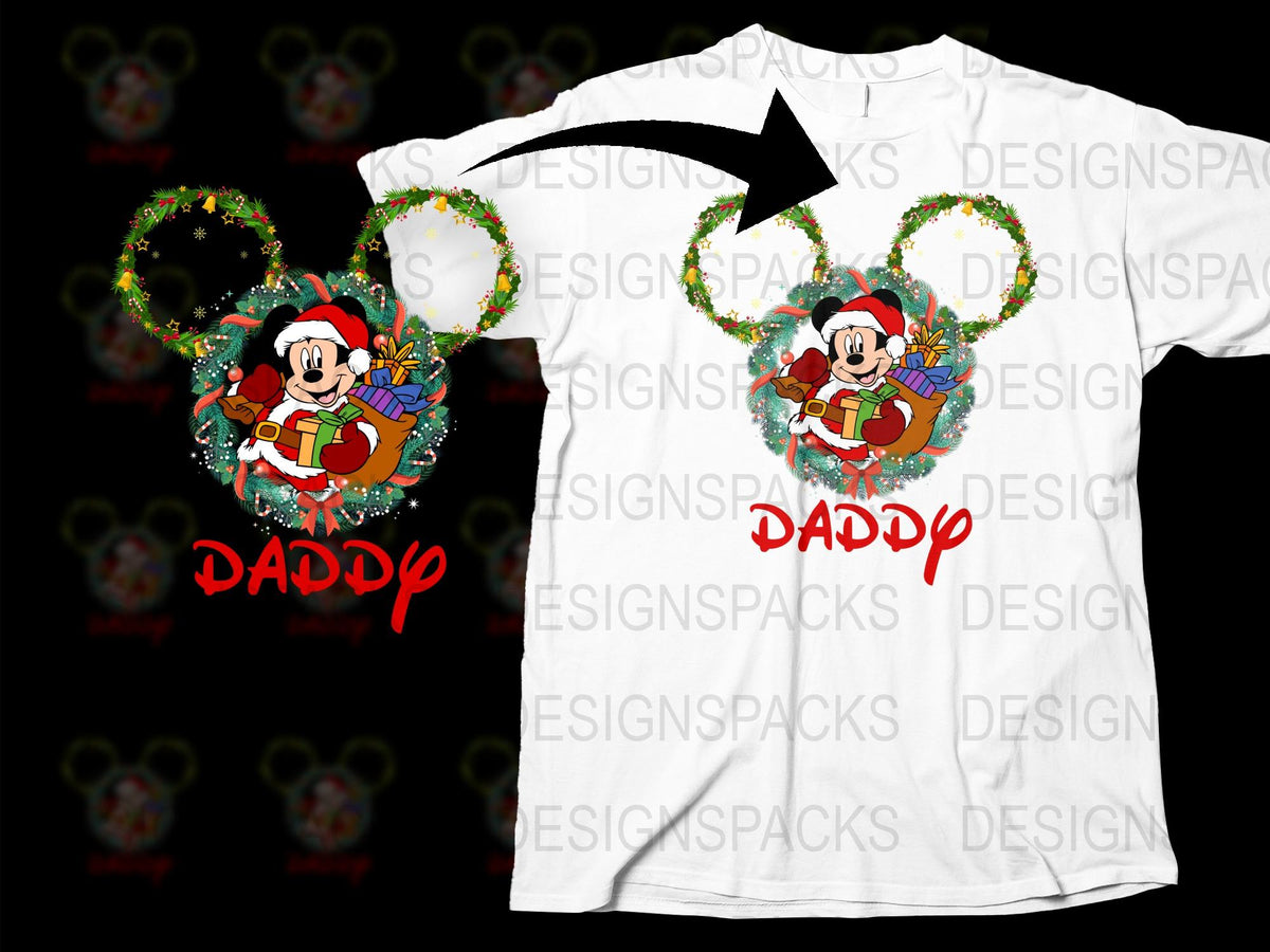 Disney Christmas T-Shirt, Mickey Mouse Holiday Tee, Festive Family Dad Shirt