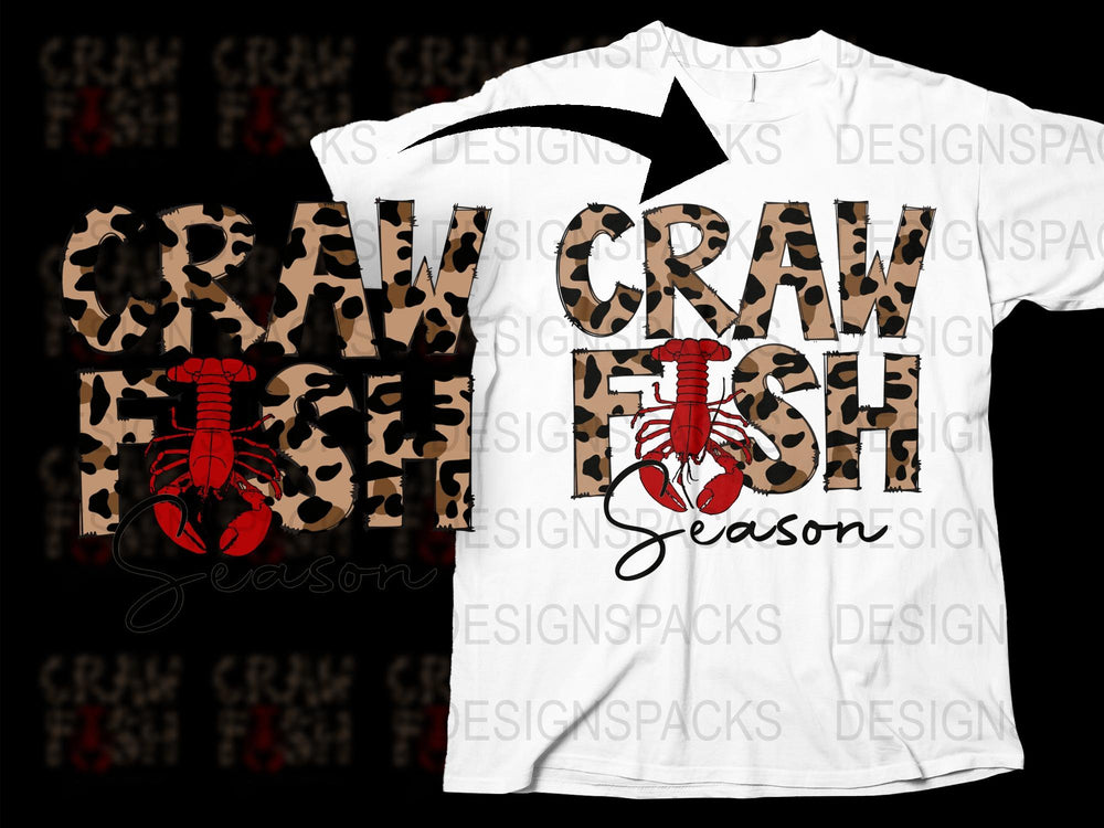 Crawfish Season T-Shirt, Camouflage Pattern, Red Lobster Graphic, Summer Fishing Tee, Unisex Casual Wear