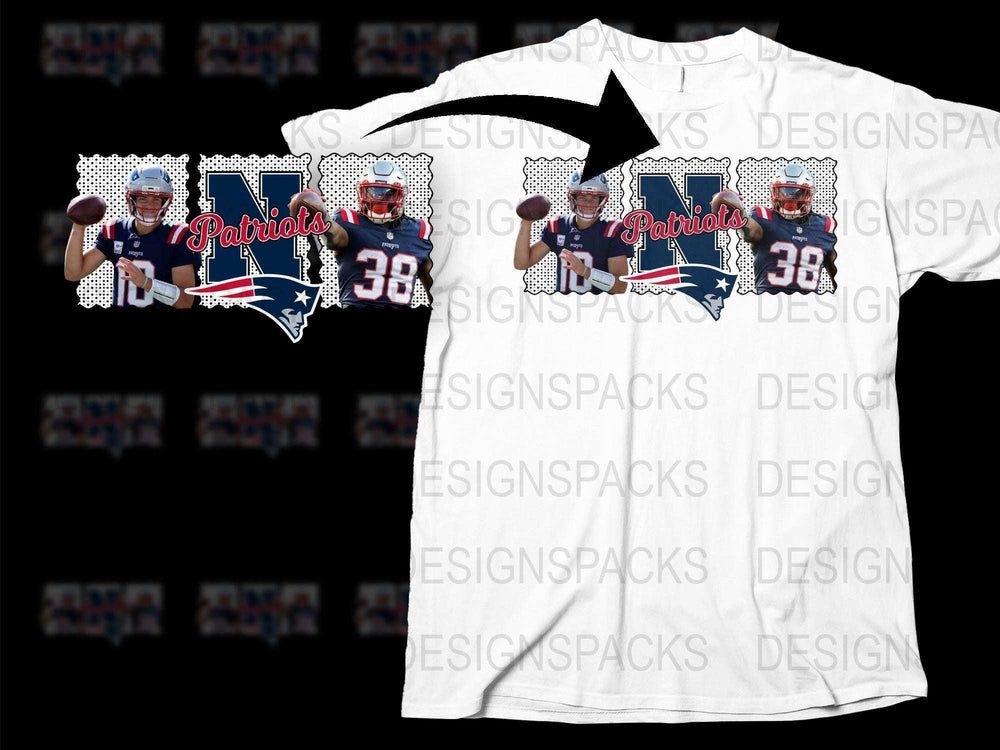 New England Patriots Inspired Football Jersey T-Shirt, Sports Fan Gift, Casual Wear, Team Support Apparel