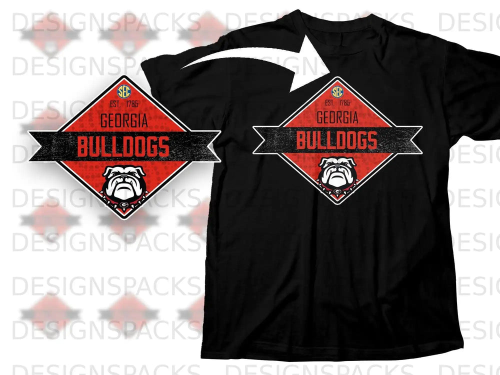 Georgia Bulldogs Est. 1785 Logo Design Tshirt
