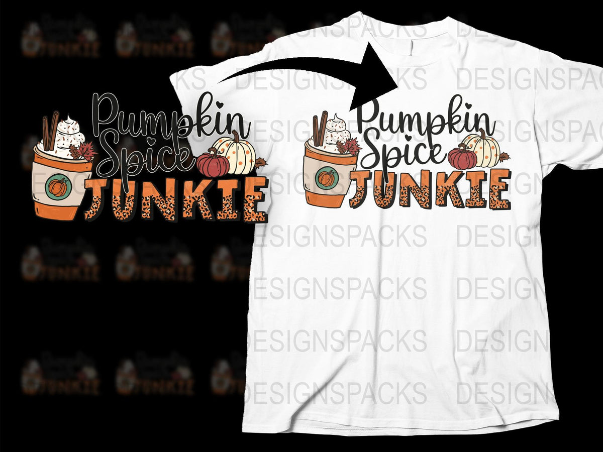 Pumpkin Spice Junkie T-Shirt, Fall Coffee Lover Tee, Autumn Graphic Shirt, Thanksgiving Outfit