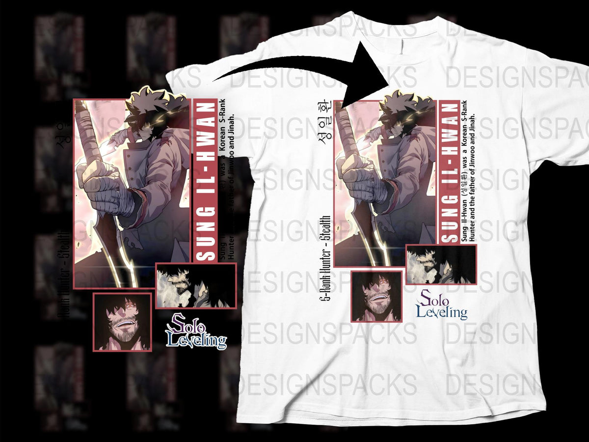 Solo Leveling Sung Jin-Woo T-Shirt, Anime Inspired Graphic Tee, Korean Light Novel Design