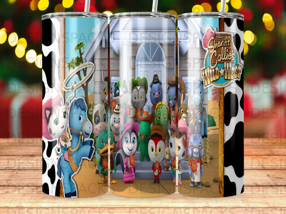 Callie's Wild West Sheriff theme with cartoon animals and cow print.