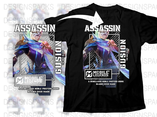 Mobile Legends Assassin T-Shirt, Gaming Merch, Graphic Tee, Unisex Casual Wear, Fantasy Hero Design