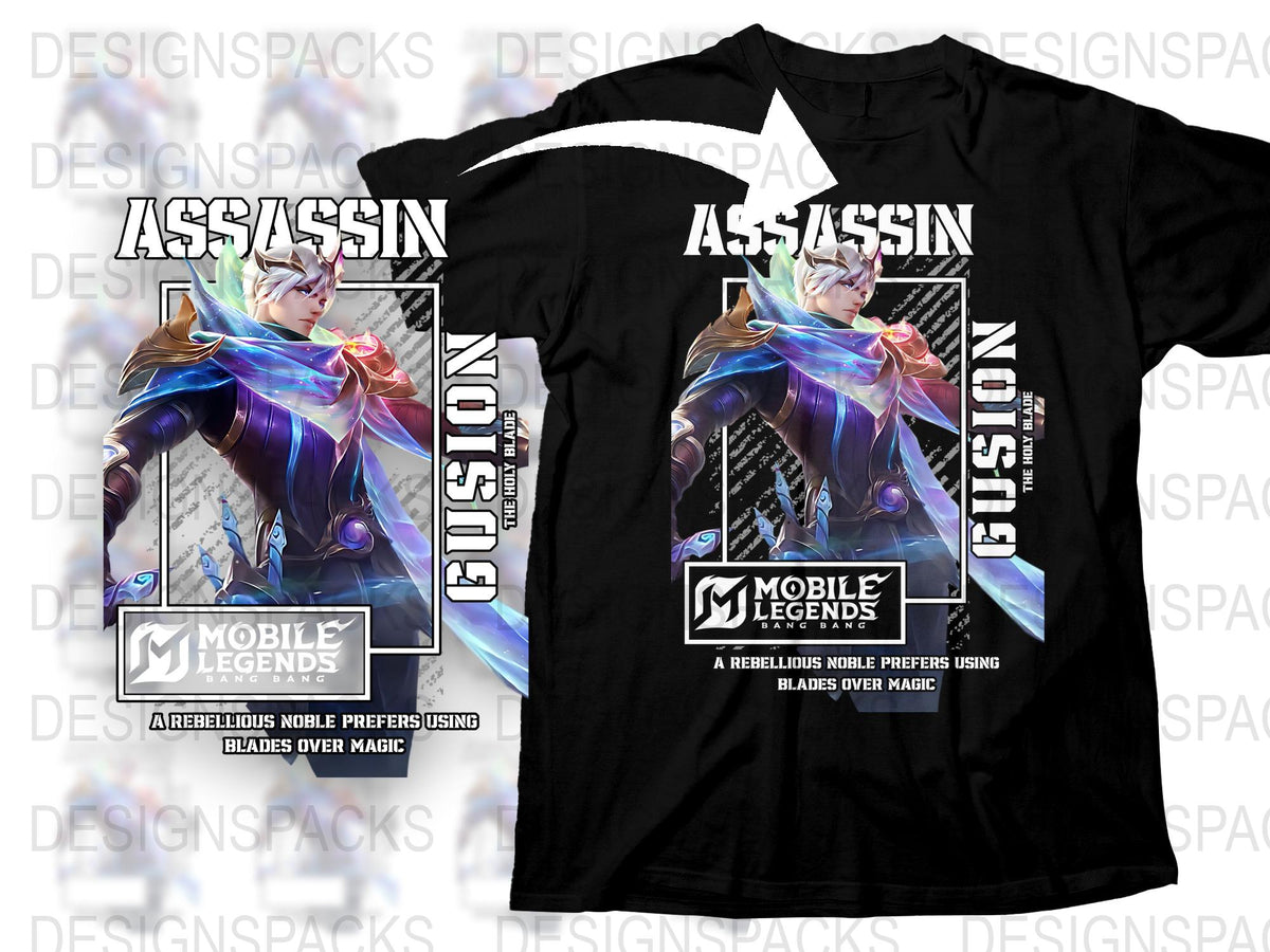 Mobile Legends Assassin T-Shirt, Gaming Merch, Graphic Tee, Unisex Casual Wear, Fantasy Hero Design