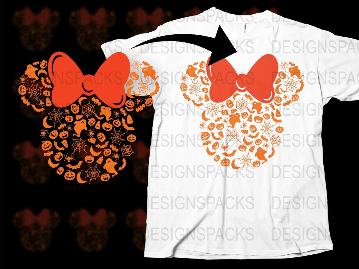 Halloween Themed T-Shirt, Mickey Mouse Pumpkin Design, Unisex Adult and Kids Sizes, Festive Fall Apparel