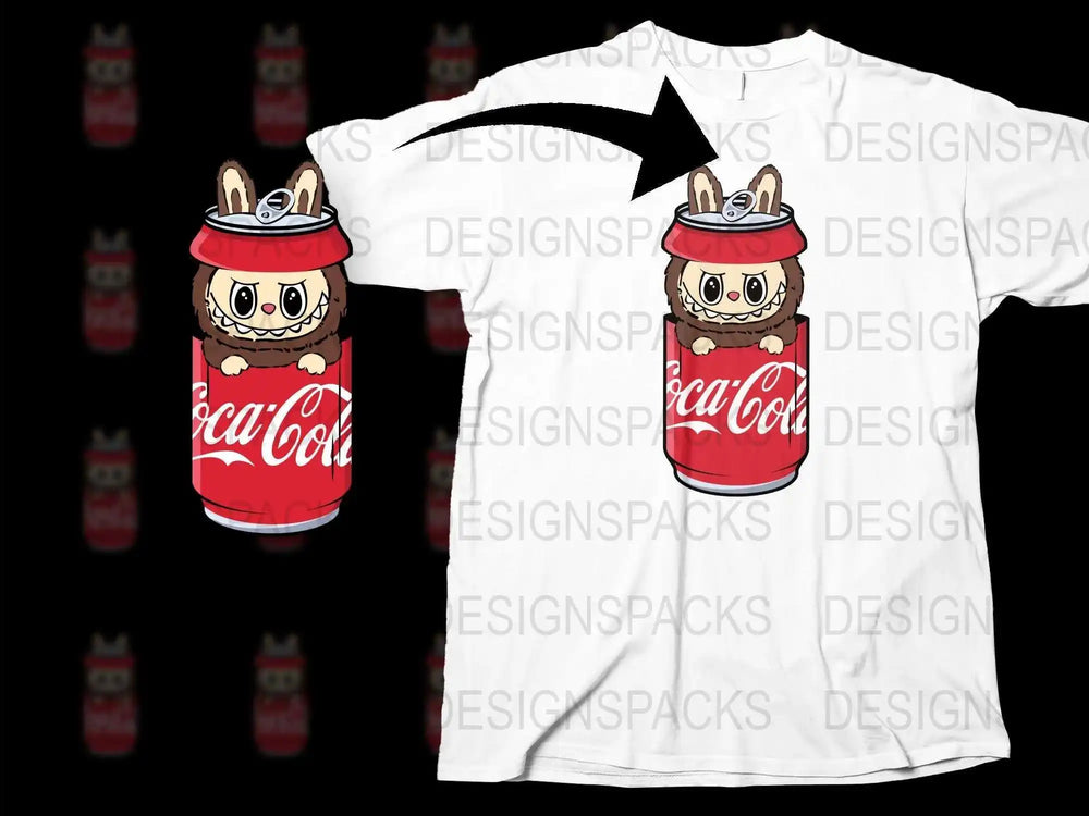 Unique Coca-Cola Owl Character T-Shirt, Quirky Soda Can Design, Unisex White Graphic Tee