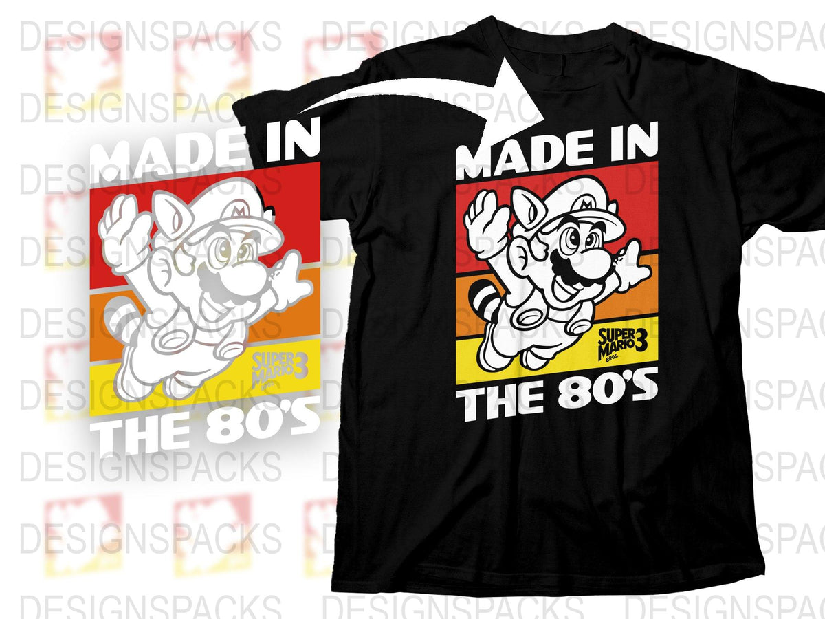 Retro 80s Cartoon Plumber Black T-Shirt, Vintage Style Super Hero Graphic Tee, Unisex Adult Clothing