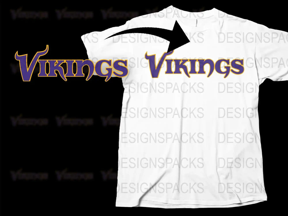 Vikings Team T-Shirt, White Graphic Tee, Sports Fan Apparel, Unisex Casual Shirt