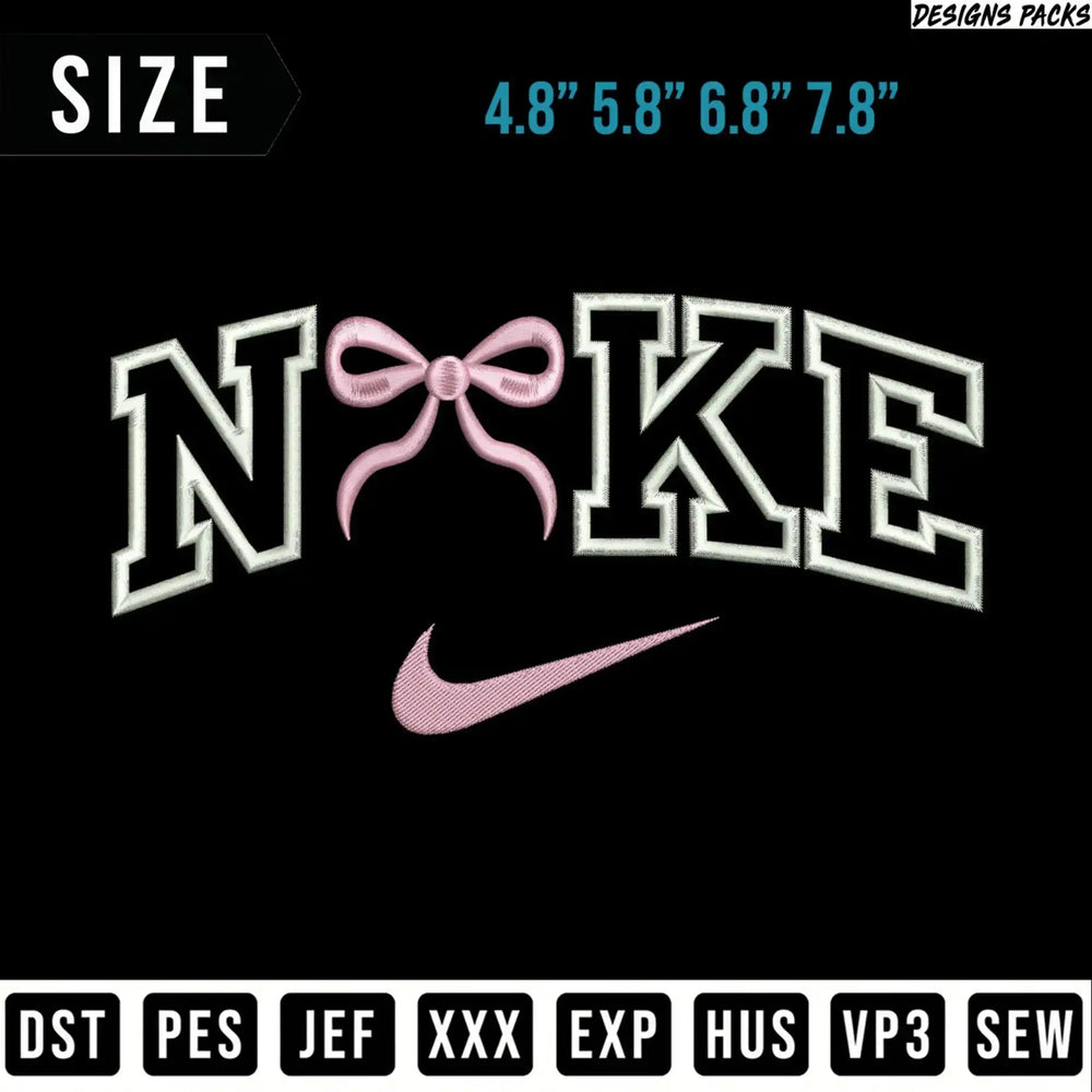 Nike logo with pink bow, available in multiple sizes and file formats.