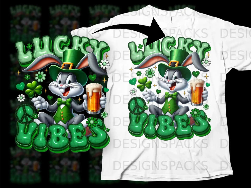 Lucky Vibes Bugs Bunny Leprechaun Beer Shamrocks product type