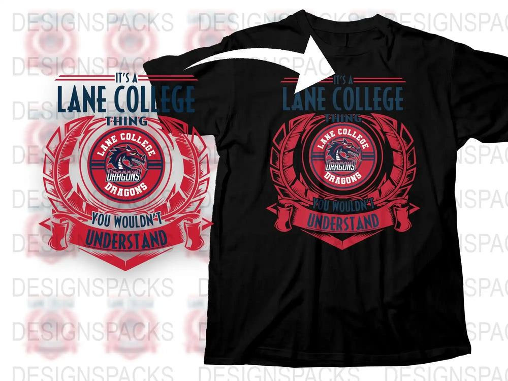 Lane College Dragons T-Shirt, Unique Alumni Graphic Tee, Personalized College Wear, Red and Black Unisex Shirt