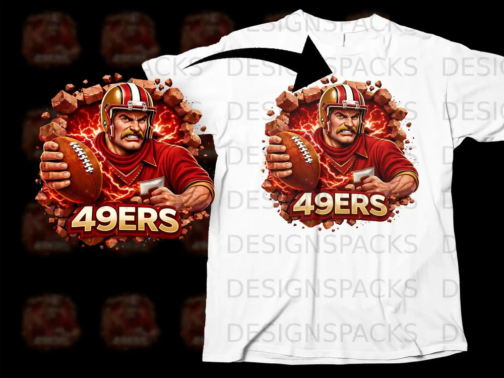 49ers Football Graphic Explosive Design T-shirt