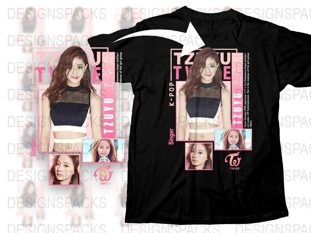 K-Pop Fan T-shirt, Twice Band Graphic Tee, Black Cotton T-Shirt, Music Pop Culture Apparel, Gift for Teens