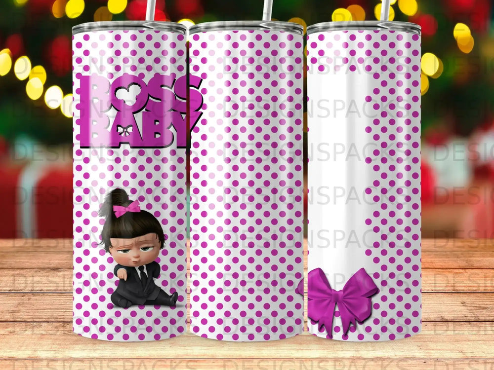 Boss Baby Girl Pink Polka Dot Bow Tumbler product type
