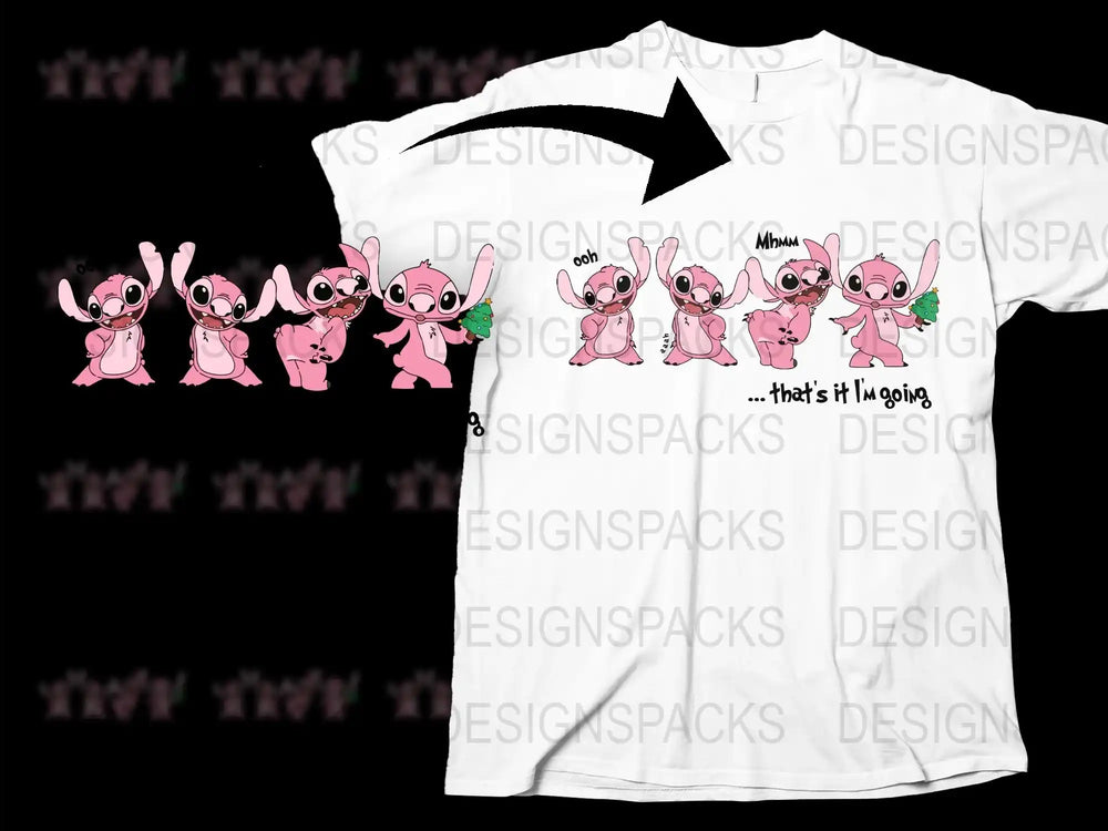 Cute Pink Alien Cartoon Graphic T-Shirt, Funny Unique Character Tee, Unisex Casual Fashion Top