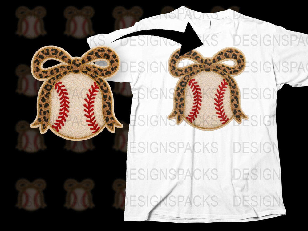 Baseball Leopard Print Bow T-Shirt, Trendy Sports Graphic Tee, Softball Fan Top, Casual Summer Fashion Shirt
