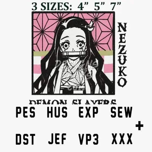 Nezuko Kamado Anime Embroidery Design