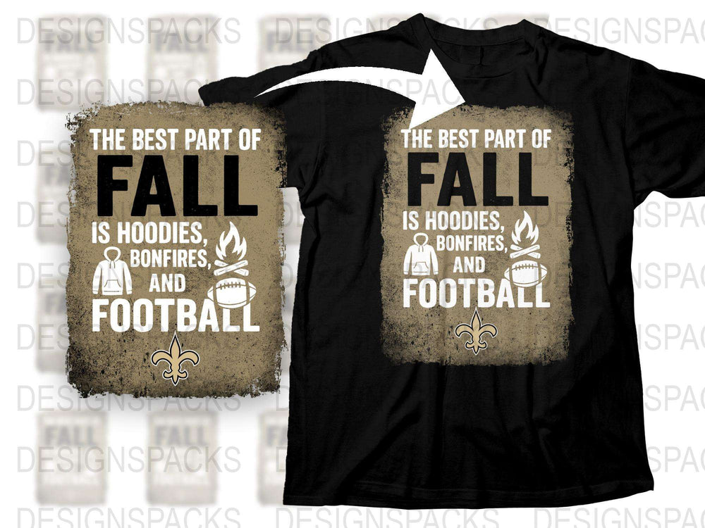 Fall Themed T-Shirt 'The Best Part of Fall is Hoodies, Bonfires, and Football' Graphic Tee, Autumn Apparel, Casual Wear, Gift Idea