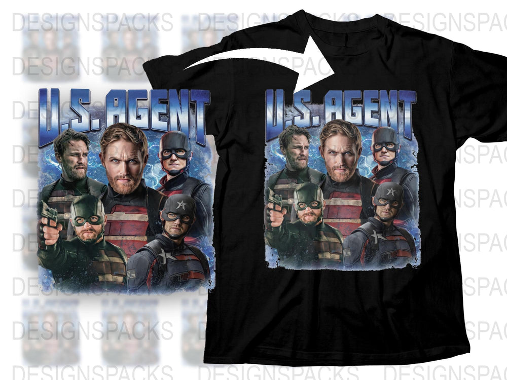 US-Agent Superhero T-Shirt, Marvel Comic Character Inspired Graphic Tee, Men's Casual Wear, Unique Gift Idea