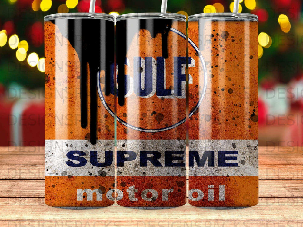 Classic Gulf Supreme Motor Oil Distressed Oil Spill product type