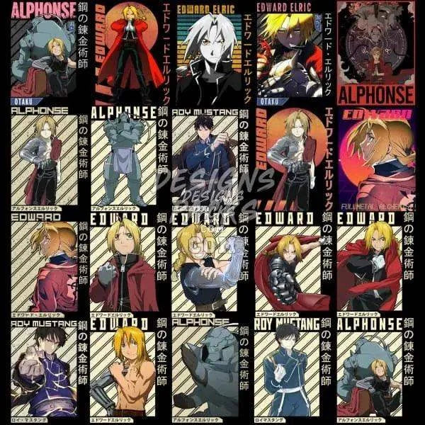 92 Brotherhood Anime Designs Bundle PNG