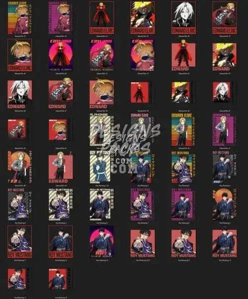 92 Brotherhood Anime Designs Bundle PNG