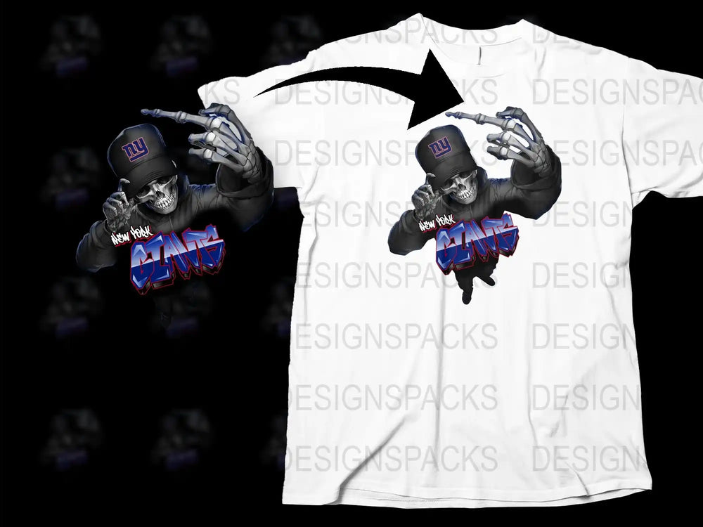 New York Giants Inspired T-Shirt, NFL Fan Apparel, Blue and Red Graphic Tee, Football Season Gear