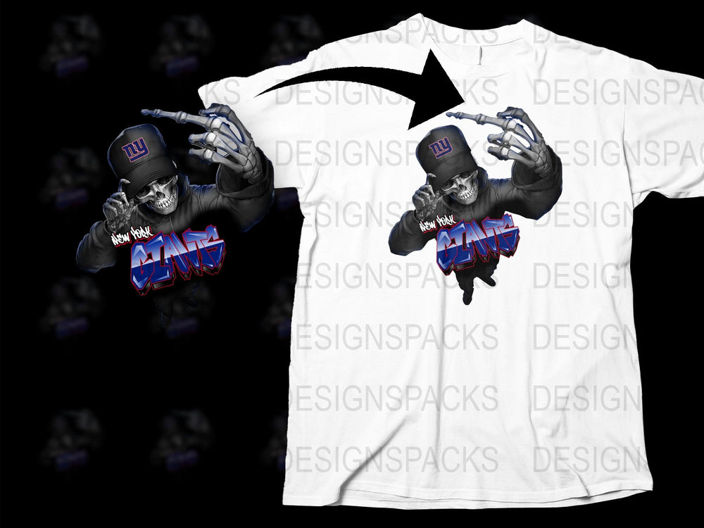 New York Giants Inspired T-Shirt, NFL Fan Apparel, Blue and Red Graphic Tee, Football Season Gear