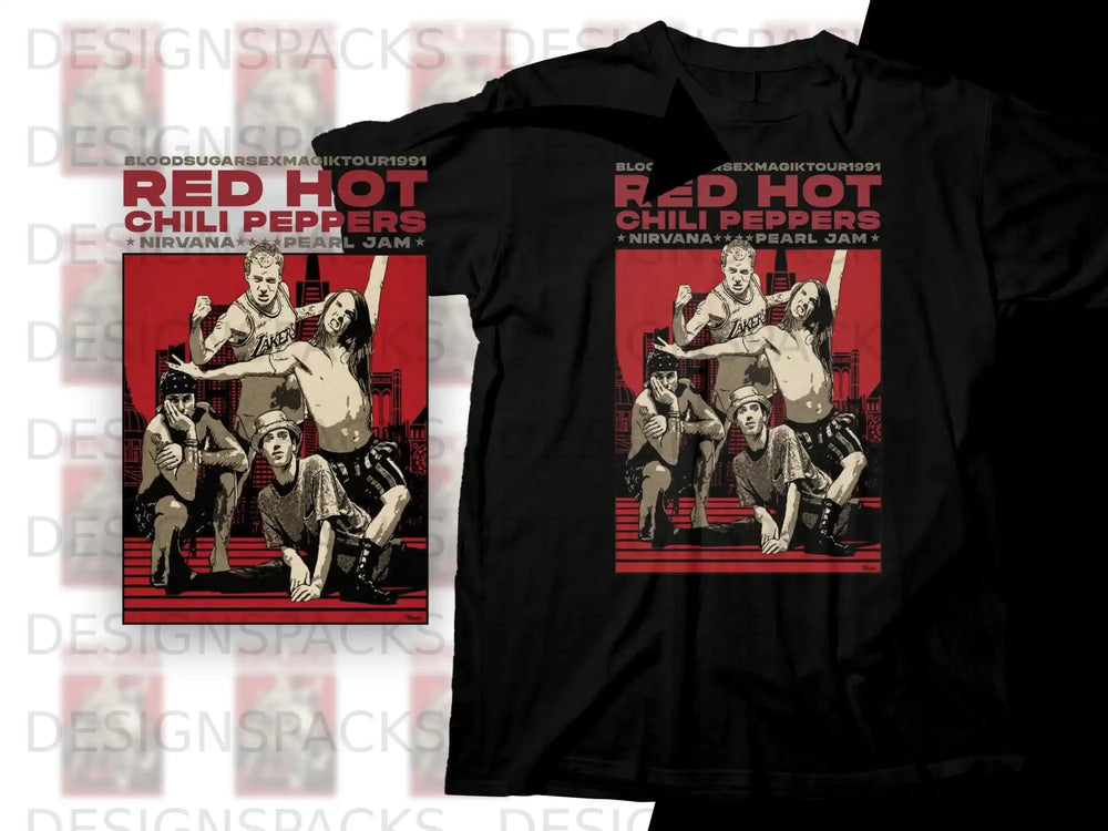 Red Hot Chili Peppers Blood Sugar Sex Magik Tour 1991 band graphic tee.