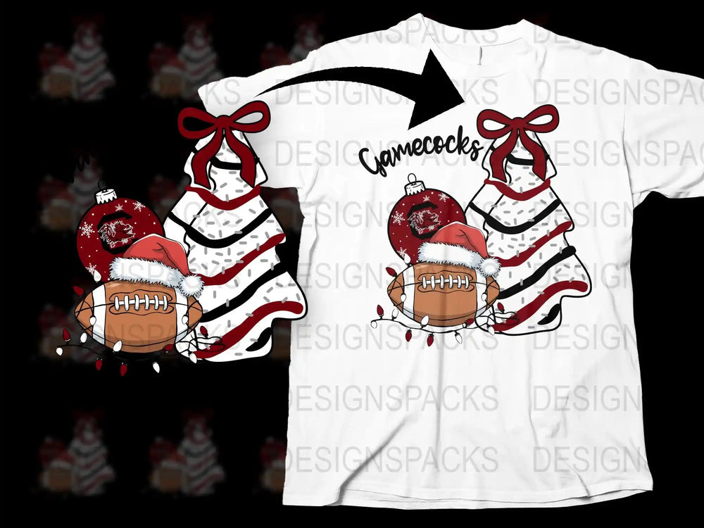 Gamecocks Christmas T-Shirt, Festive Holiday Football Tee, Winter Sports Fan Apparel, Unique Gift Idea