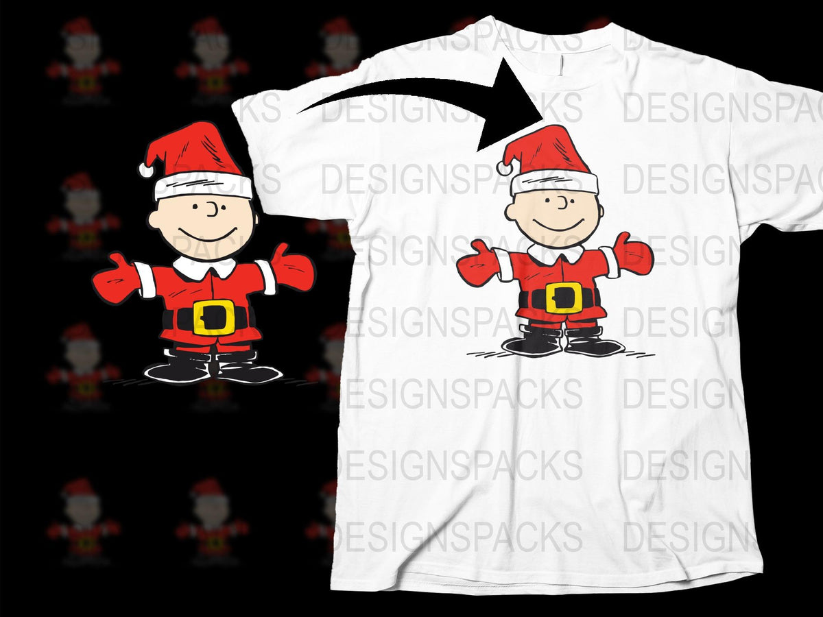 Cute Santa Claus Cartoon T-Shirt, Festive Holiday Apparel, Christmas Gift, Unisex Kids and Adult Sizes
