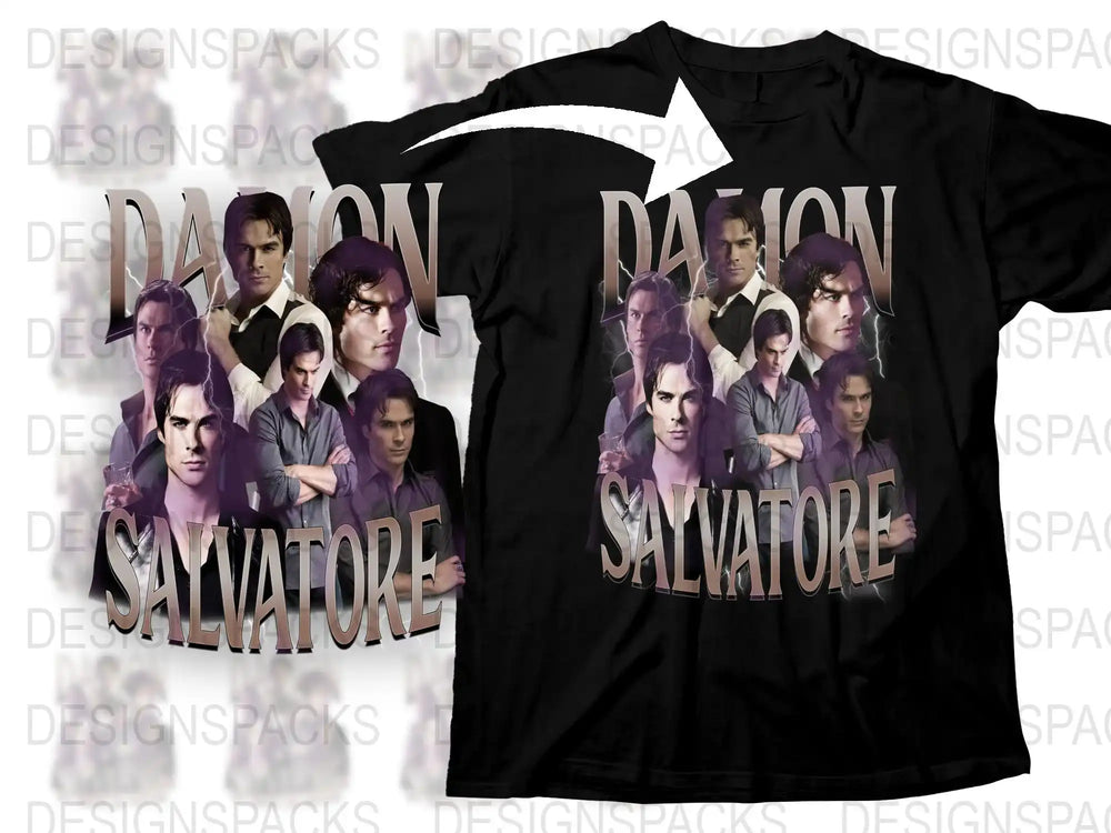Salvatore Brothers T-Shirt, Vampire Drama Inspired Graphic Tee, Fan Merchandise, Dark Floral Background, Casual Fashion Apparel