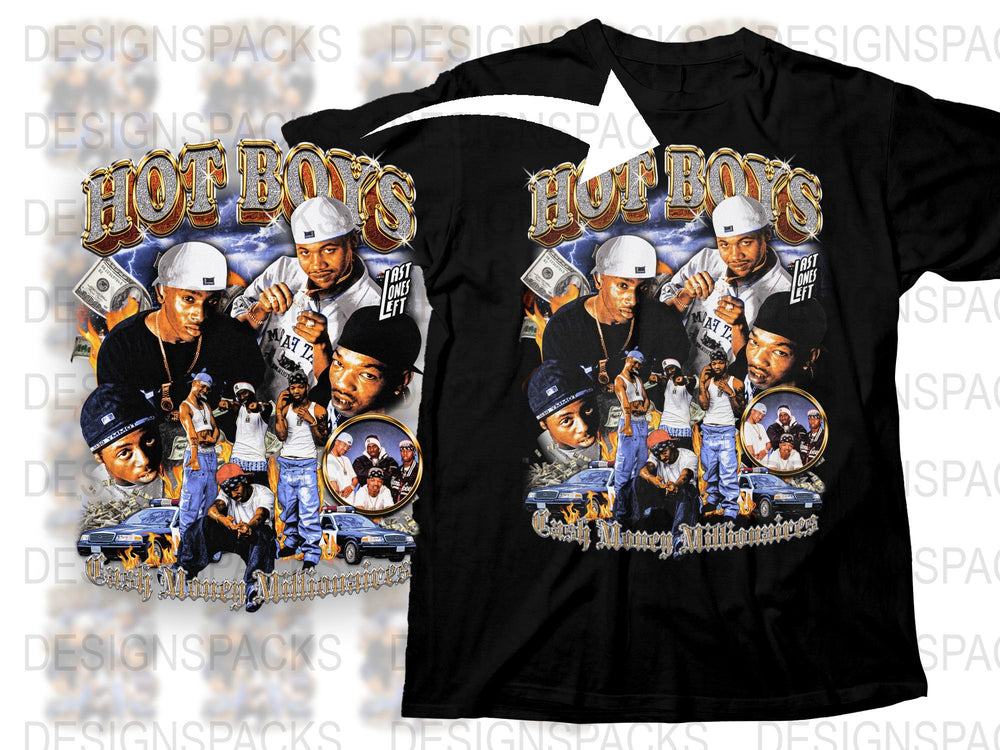 Vintage Hot Boys Graphic T-Shirt, 90s Hip Hop Tee, Rap Music Shirt, Collectible Urban Streetwear, Retro Music Fan Gift