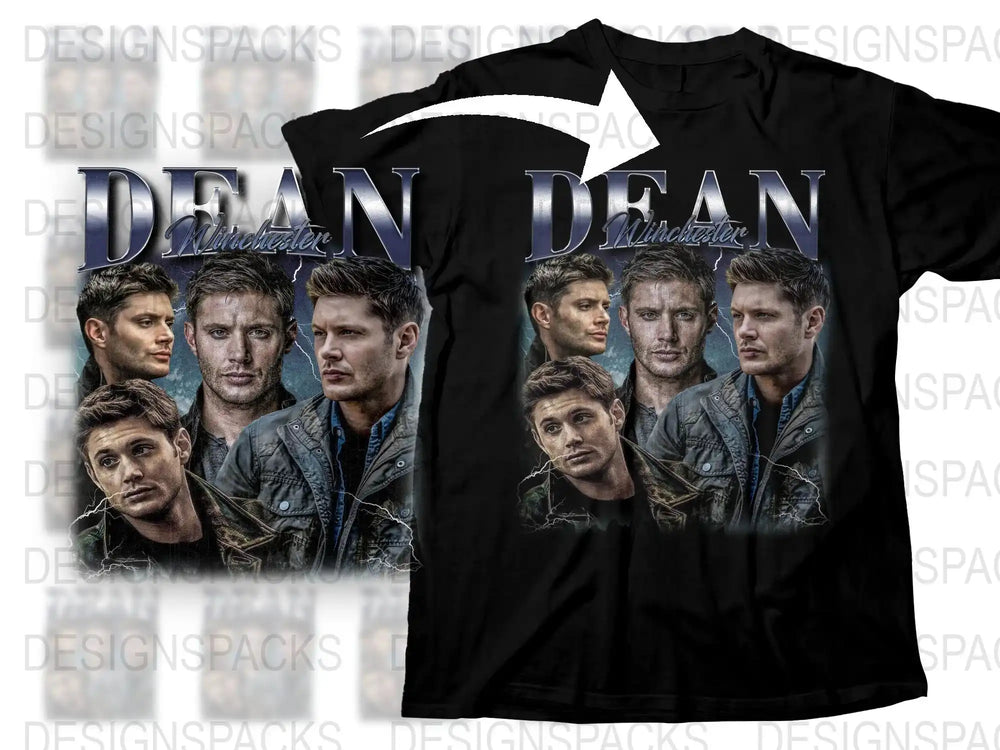 Supernatural Inspired T-Shirt, Dean Winchester Collage, Fan Art Graphic Tee, Unisex TV Show Apparel
