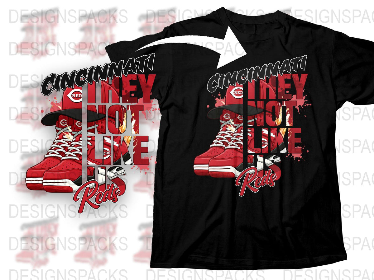 Cincinnati They Hot Live Reds T-Shirt, Vintage Sports Tee, Baseball Fan Apparel, Red Sneakers Graphic Shirt