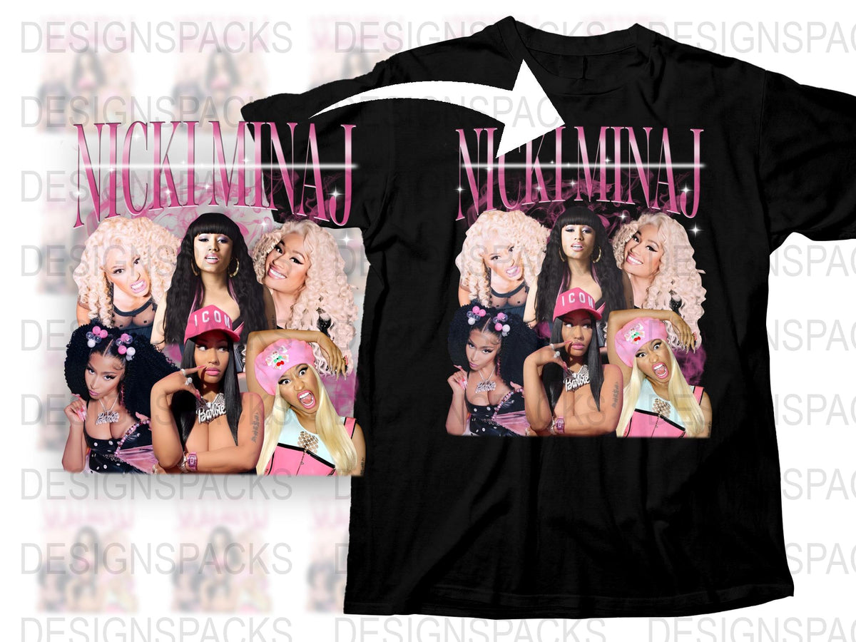 Nicki Minaj Graphic T-Shirt, Fan Merch, Multiple Poses, Black Tee, Music Icon, Pop Culture, Unisex Shirt