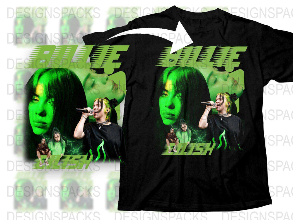 Billie Eilish Inspired T-Shirt, Neon Green Graphic Tee, Women's Fashion, Music Fan Apparel, Trendy Pop Merchandise, Unique Gift Idea