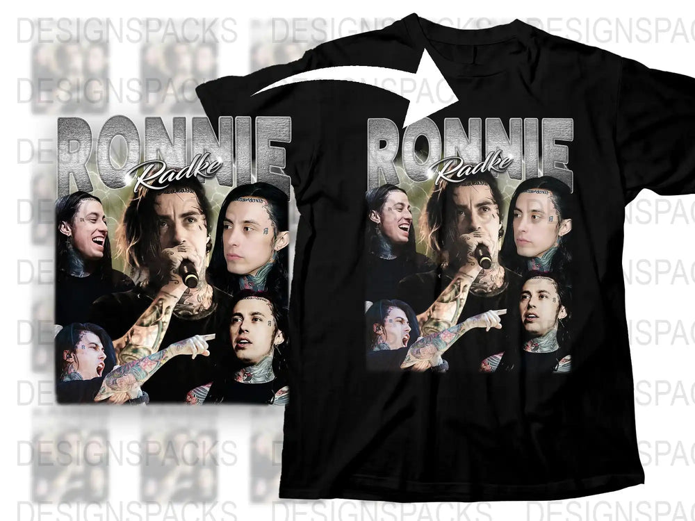 Ronnie Radke Band T-Shirt, Multiple Poses Print, Rock Music Fan Apparel, Unisex Black Tee