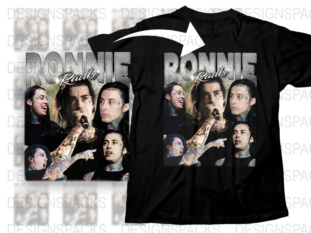 Ronnie Radke Band T-Shirt, Multiple Poses Print, Rock Music Fan Apparel, Unisex Black Tee