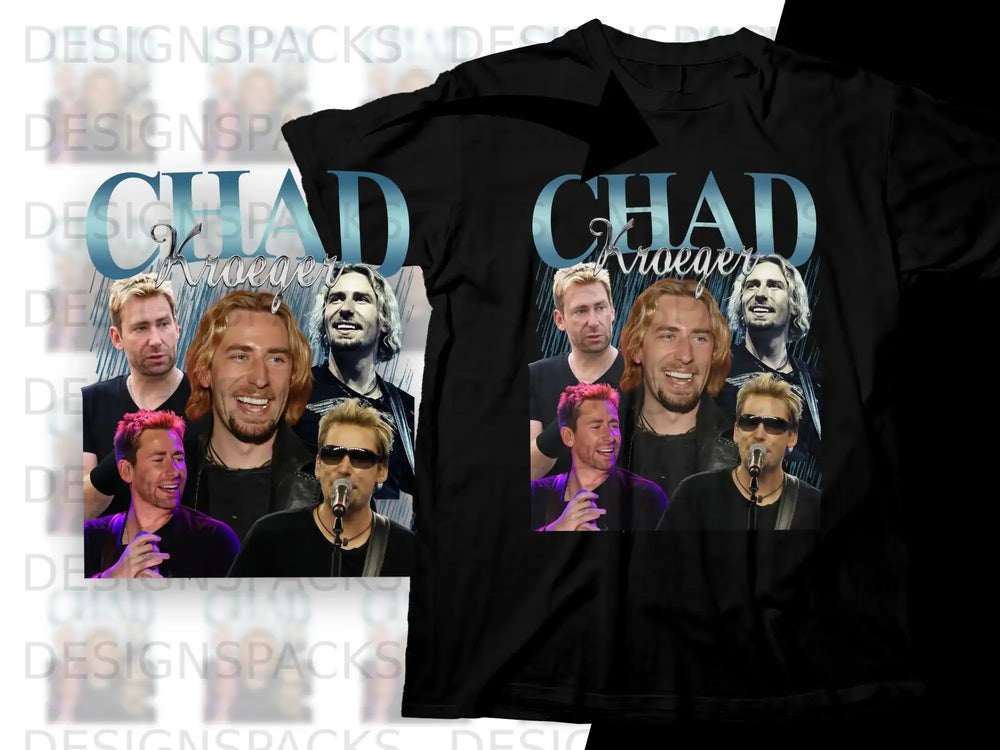 Collage of Chad Kroeger performing live with multiple portraits.