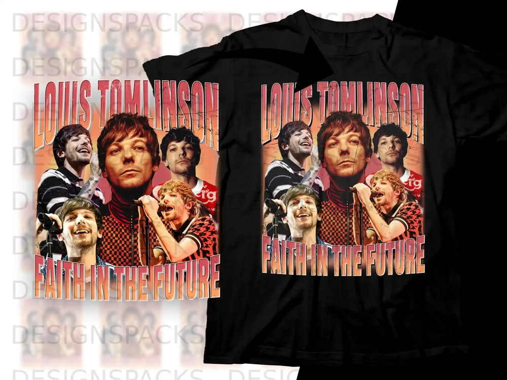 Louis Tomlinson Faith in the Future collage t-shirt.