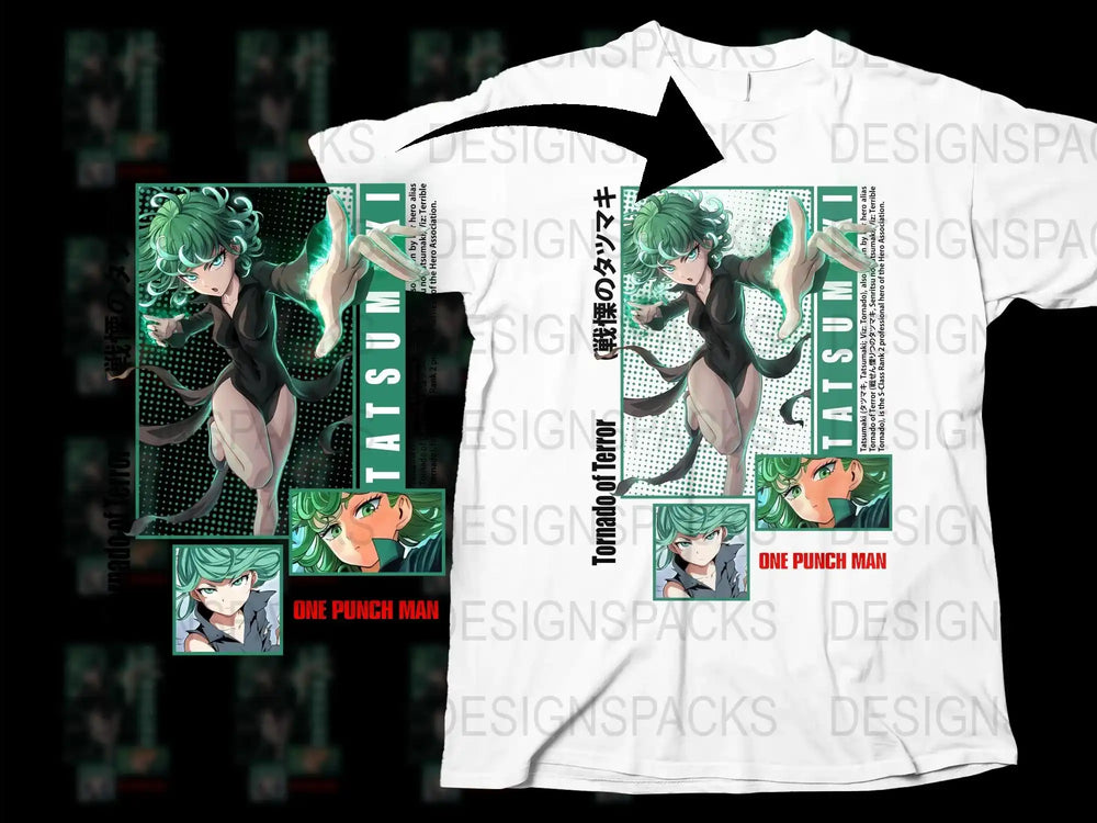 One Punch Man T-Shirt Tatsumaki Design Anime Graphic Tee Unisex Fashion Top