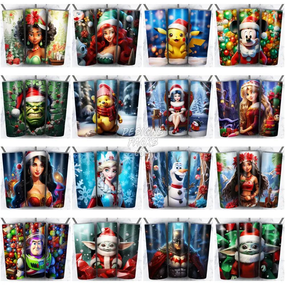 93 Christmas Cartoon Mix Tumbler Wrap Bundle Jpg