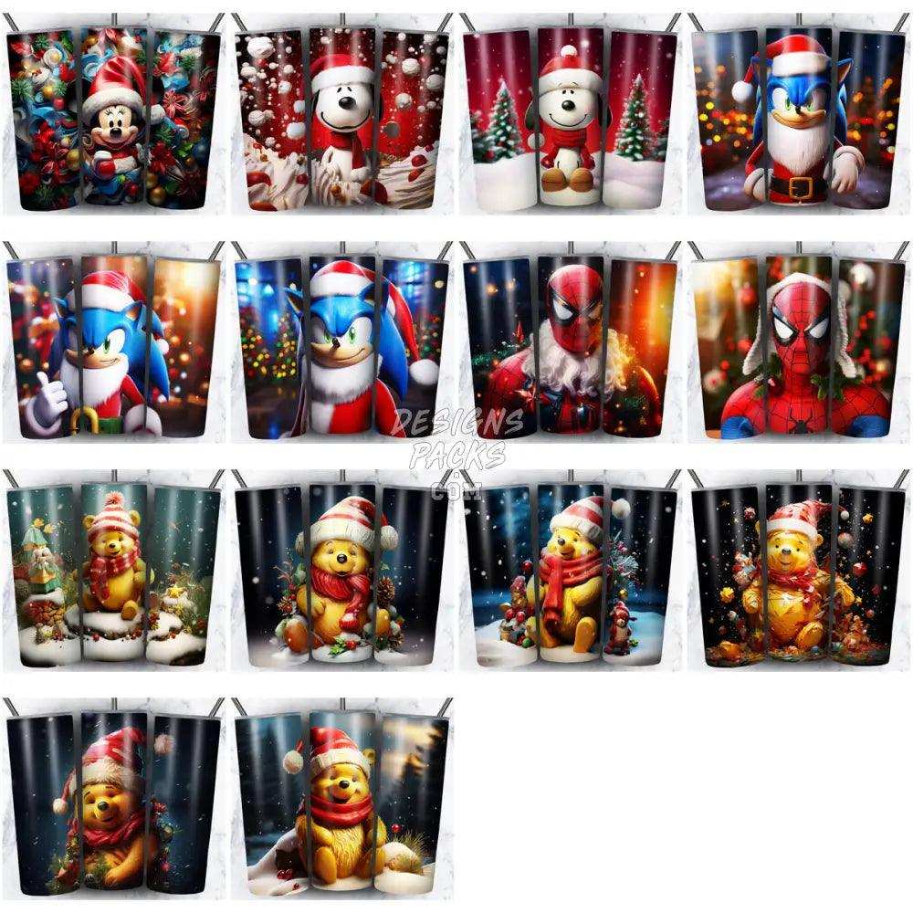 93 Christmas Cartoon Mix Tumbler Wrap Bundle Jpg
