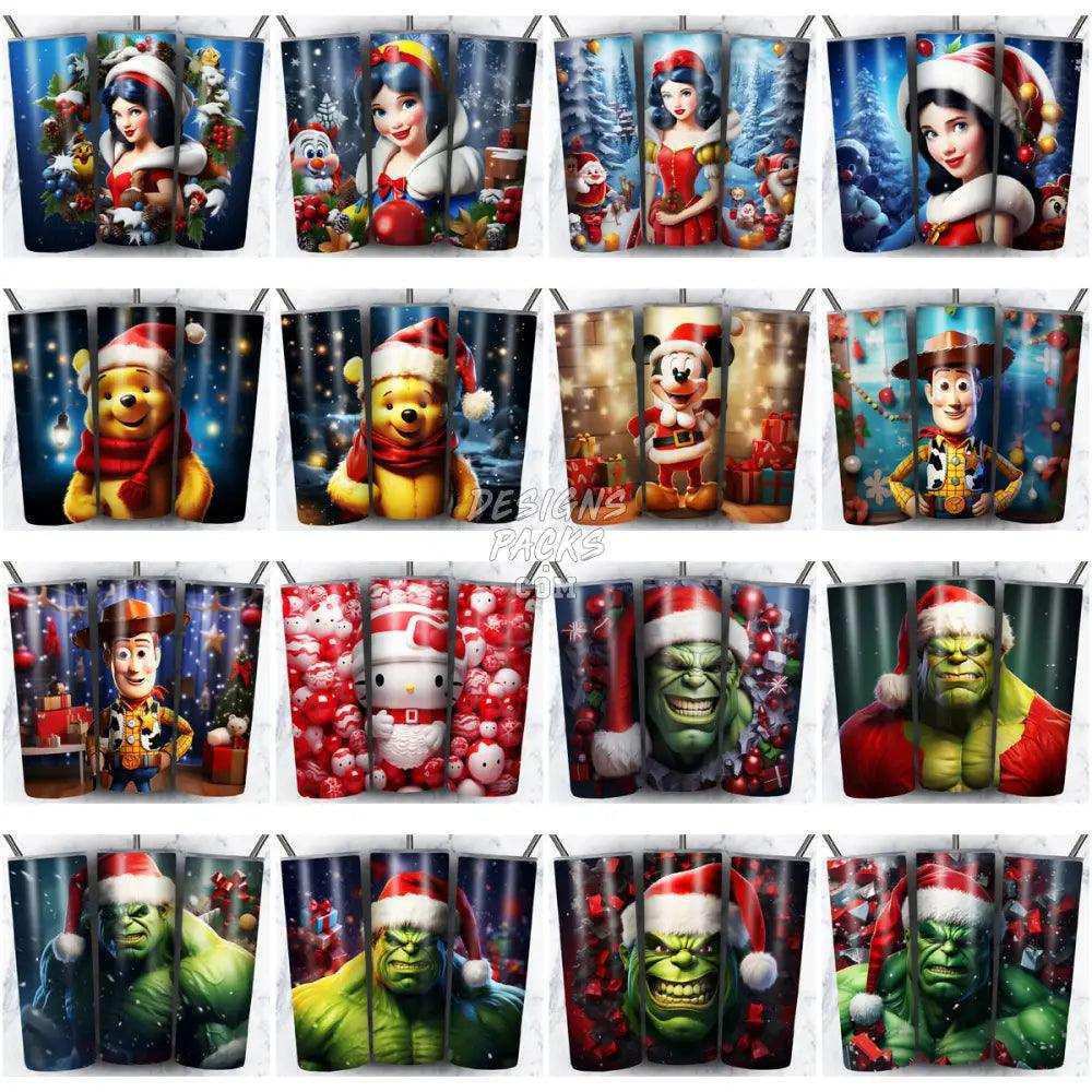 93 Christmas Cartoon Mix Tumbler Wrap Bundle Jpg