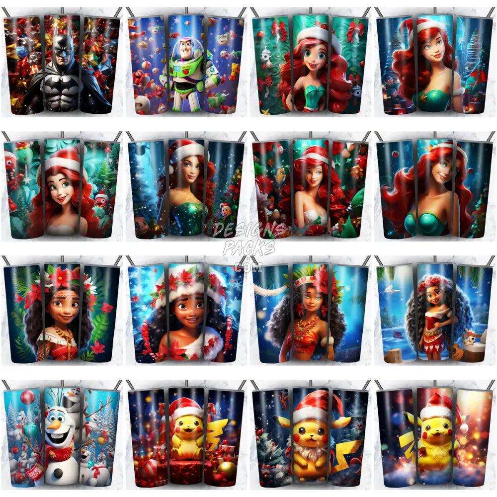 93 Christmas Cartoon Mix Tumbler Wrap Bundle Jpg